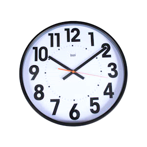 15 Inch Wall Clock Extra Large Black Numbers on a White Dial