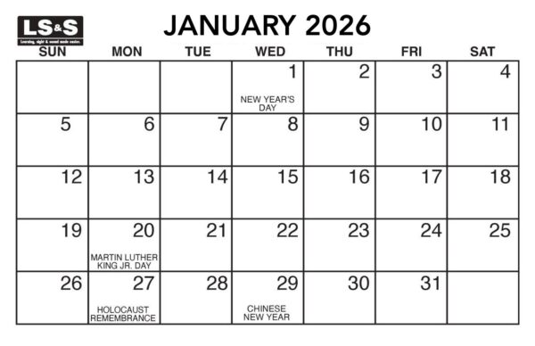 Large Print Wall Calendar 2026