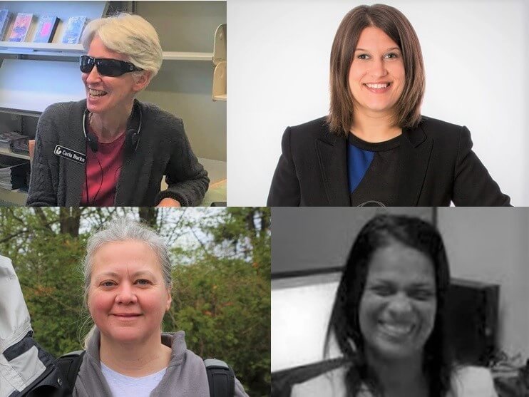 A collage of the four 2019 Carroll Society Awardees. Clockwise from top left; Carla Burke, Kate Katulak, Pauline Dowell and Daniela Depina
