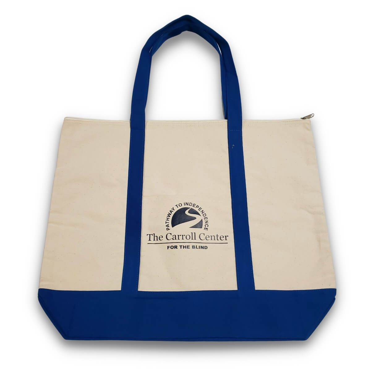 Blue Wide-Bottom Cotton Tote Bags