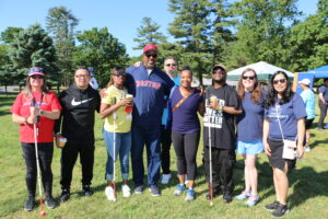 Group photo of Carroll Alumni with Sam Horn at the Walk for Independence