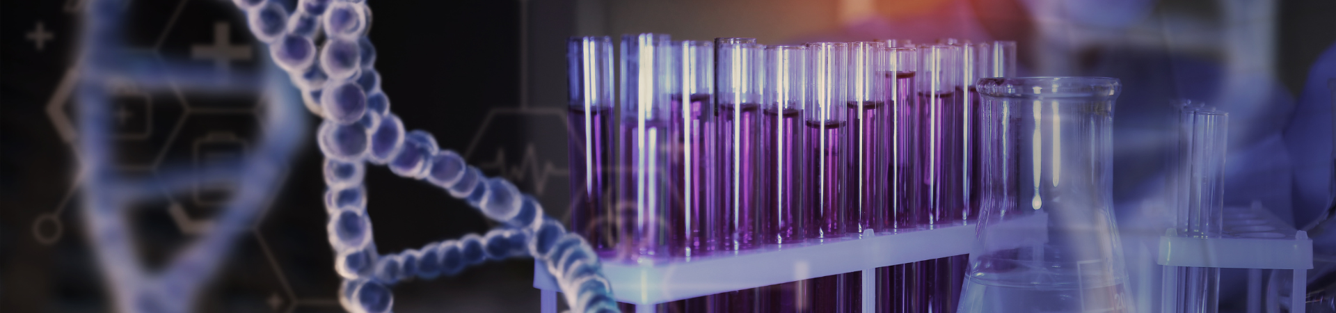 Chemical glassware on table in laboratory