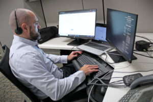 Vocational client working on a computer - Rob D