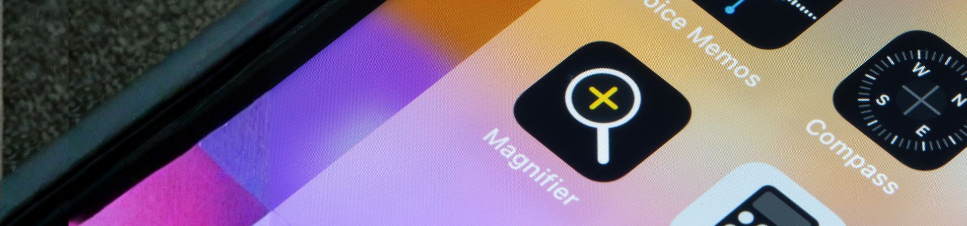 Close up image of the Magnifier app on iPhone